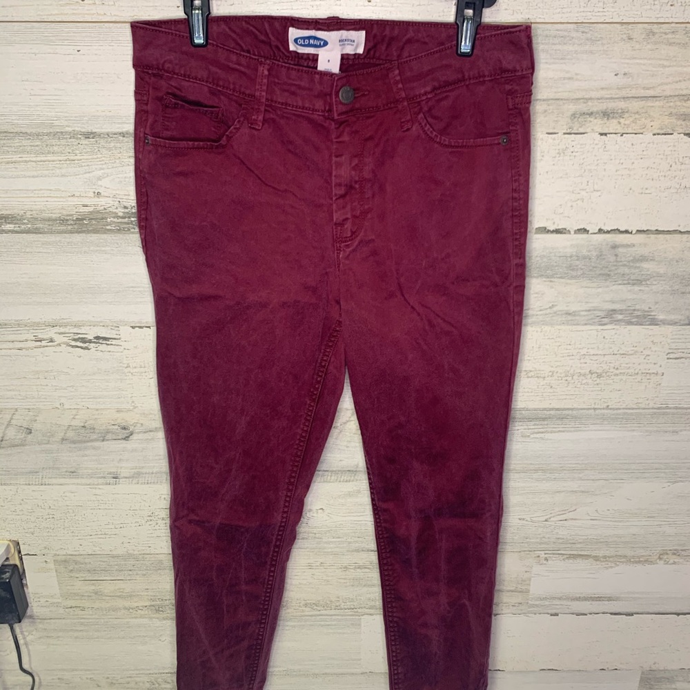 Old Navy Maroon Rockstar Jeans